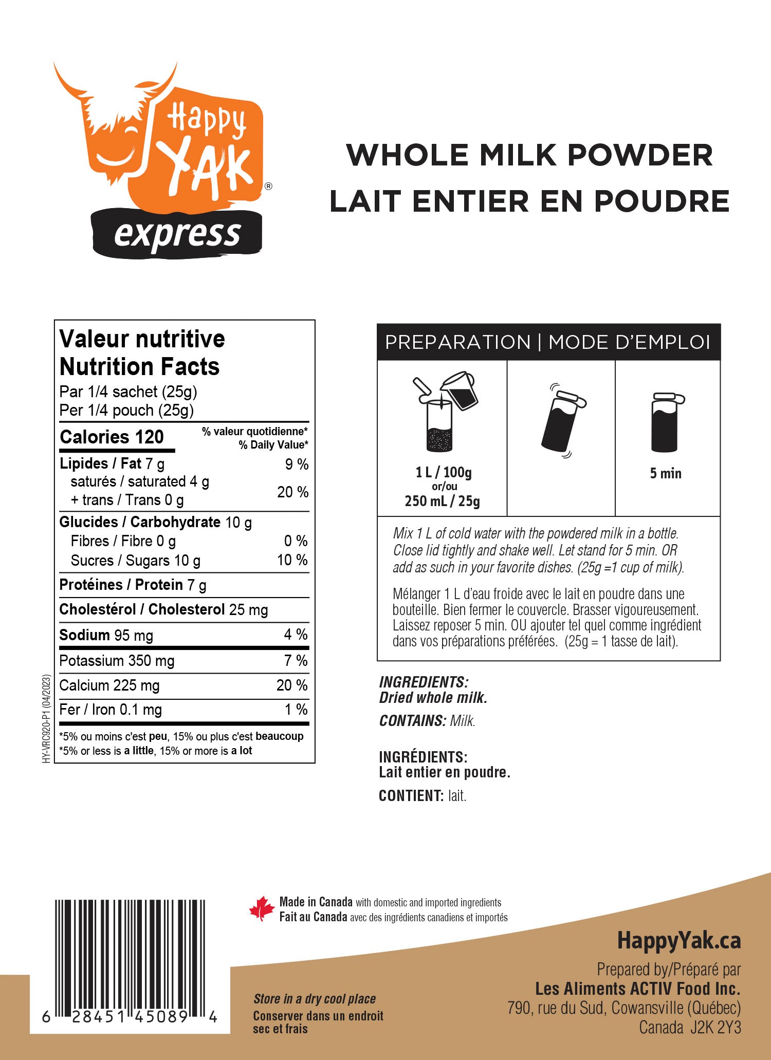 Whole milk powder
