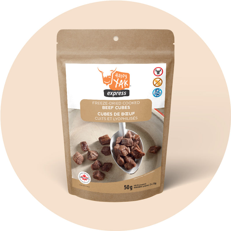 Happy yak freeze-dried cooked beef cubes