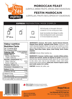 Moroccan feast nutritional information Happy Yak