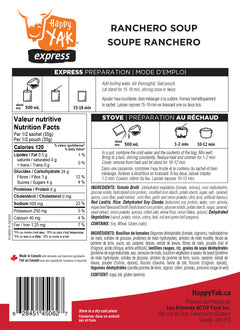 Ranchero soup nutritional information happy yak