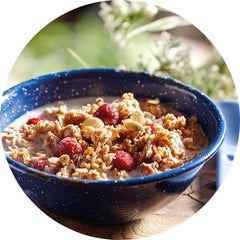 Raspberry and vanilla granola freeze-tried meal ready to eat