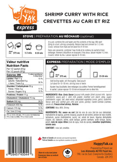 Shrimp curry with rice nutritional information happy yak